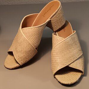 J. McLaughlin women's 'Tribeca' Raffia Heeled Slide Sandal sz 8 M